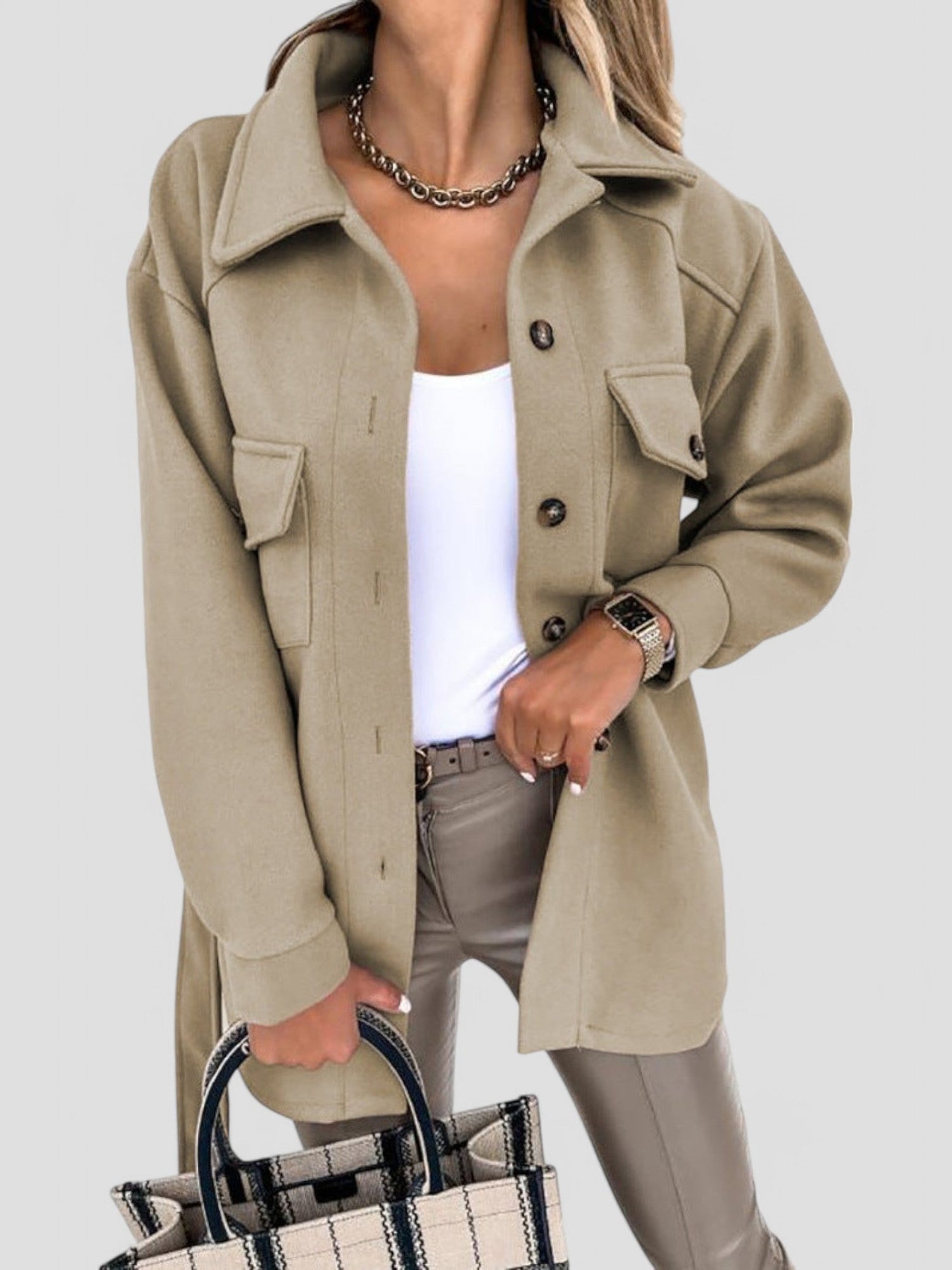 Gleame Summer Jacket - Chic jacket for women with button closure in various colours