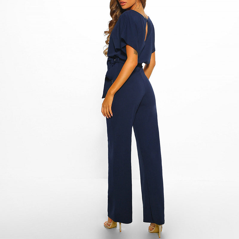 Gleame Jumpsuit - Stylish chic jumpsuit with lace-up waist