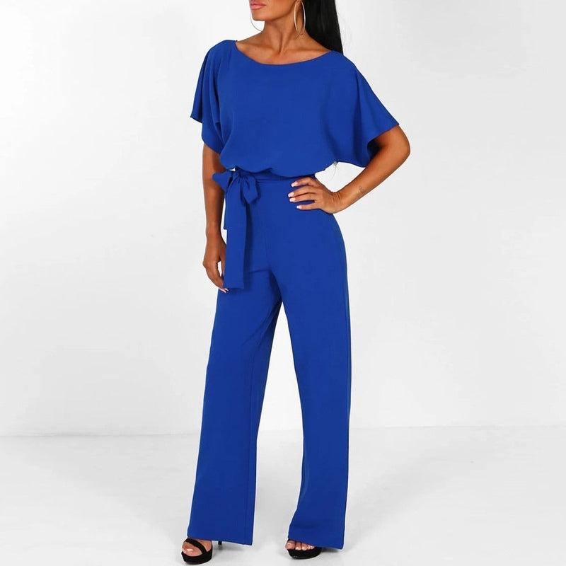 Gleame Jumpsuit - Stylish chic jumpsuit with lace-up waist
