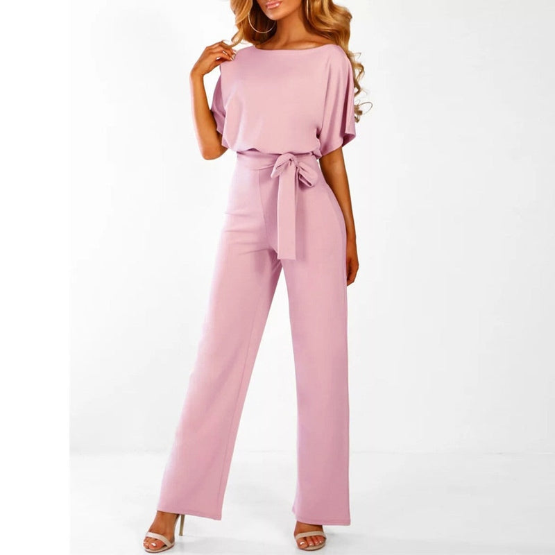Gleame Jumpsuit - Stylish chic jumpsuit with lace-up waist