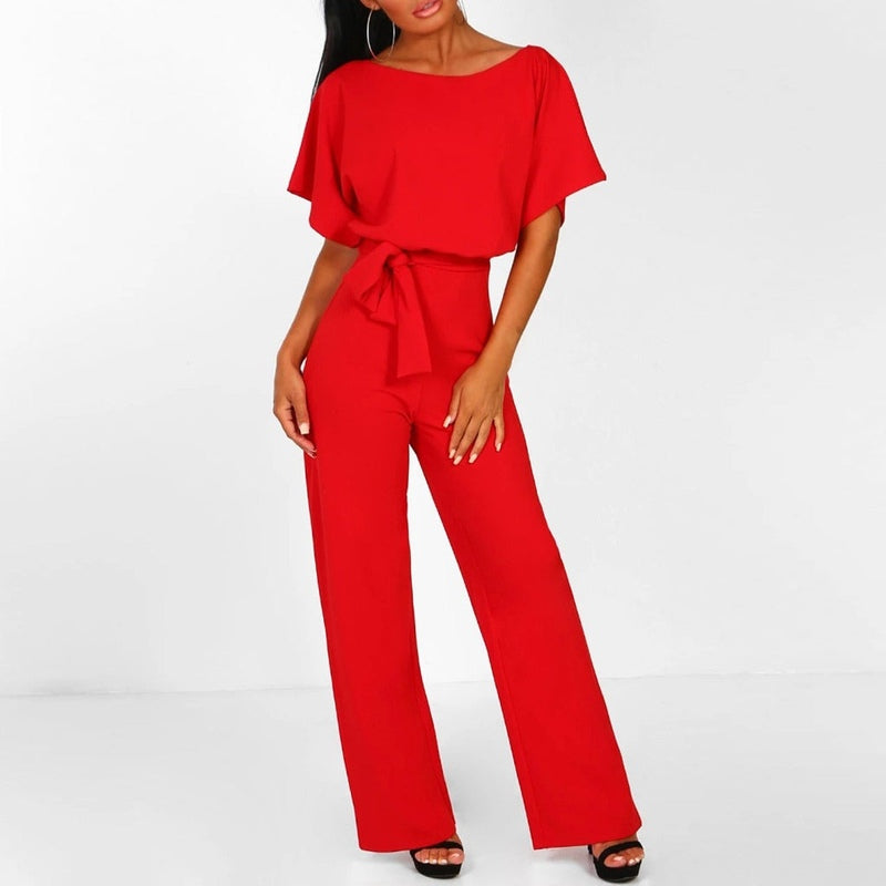 Gleame Jumpsuit - Stylish chic jumpsuit with lace-up waist