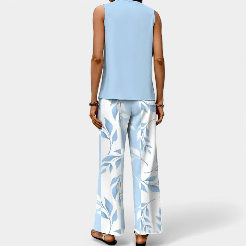 Gleame Two-Piece Set - Wide Trousers and Top for Women in Summer Colours