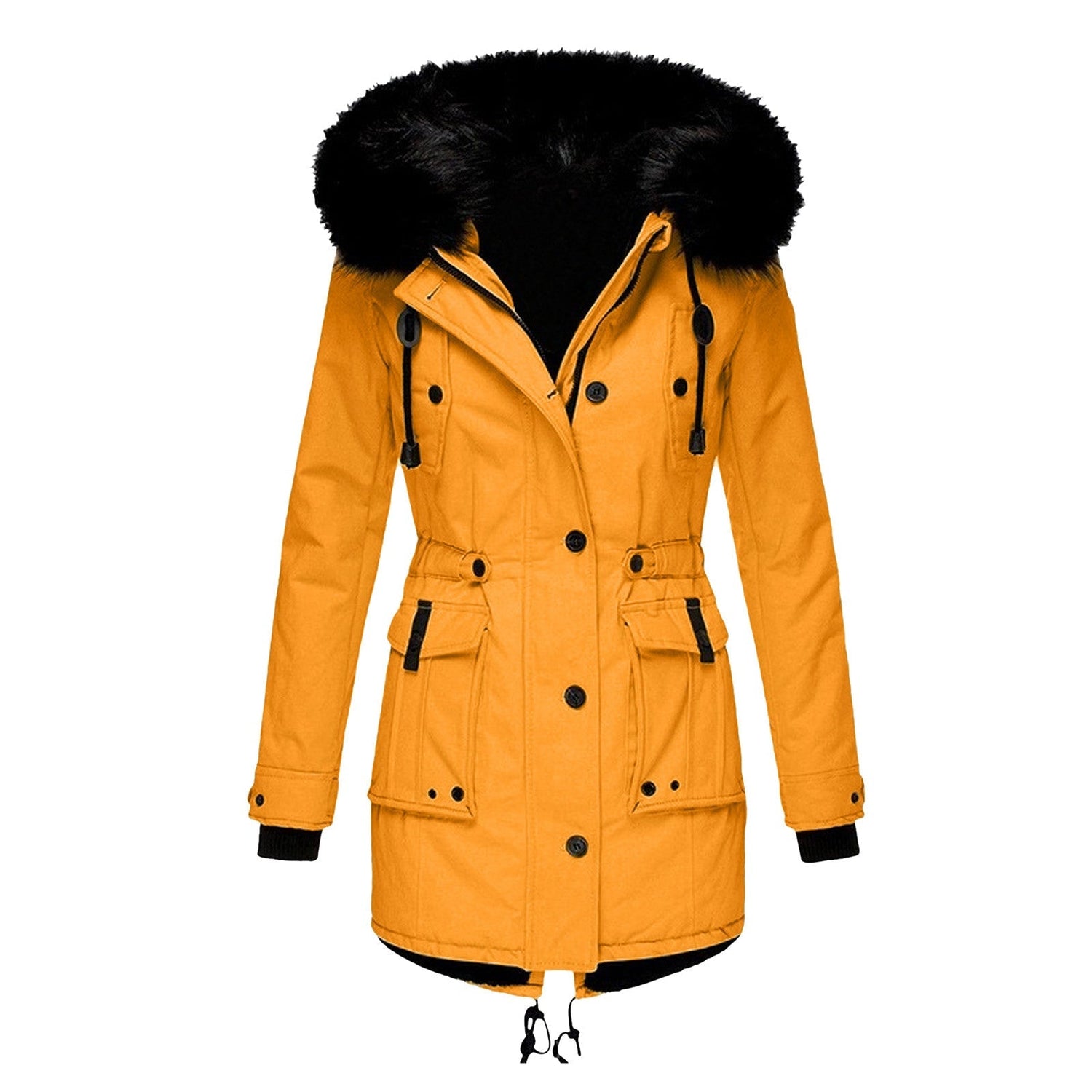 Gleame Coat - Hooded coat with drawstring waist for women