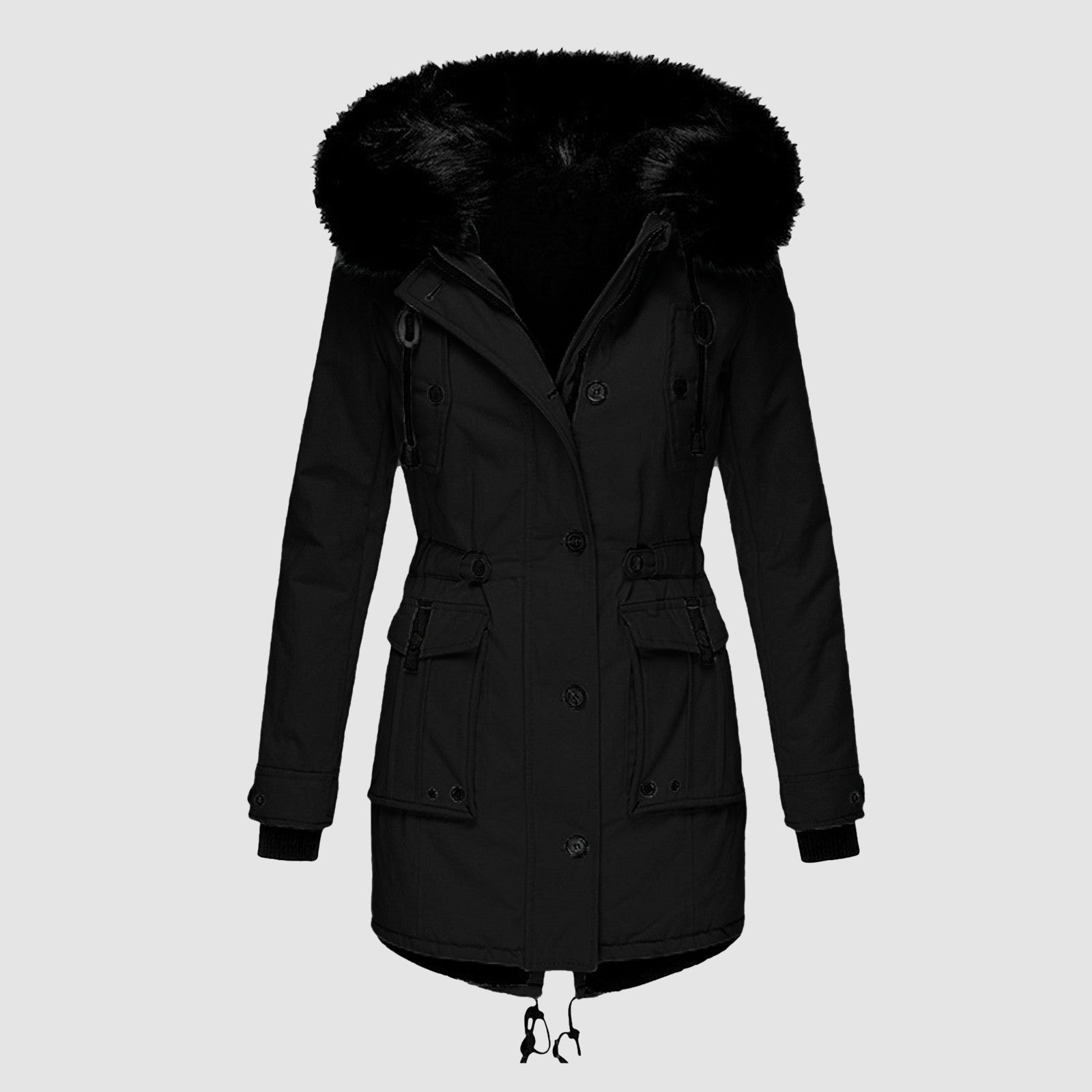 Gleame Coat - Hooded coat with drawstring waist for women