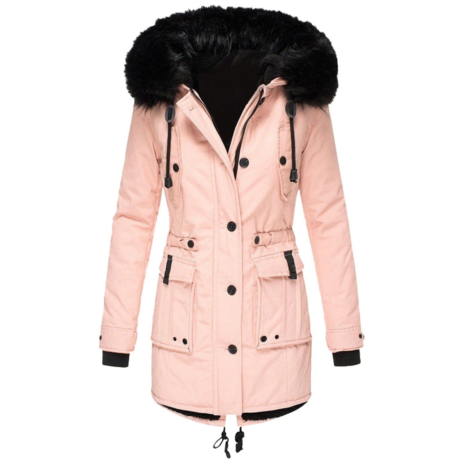 Gleame Coat - Hooded coat with drawstring waist for women