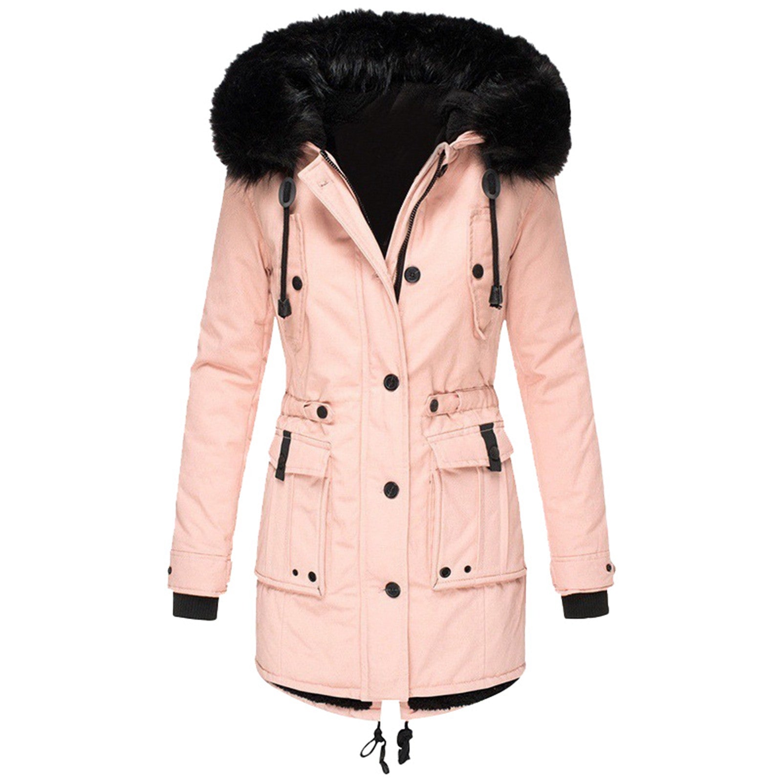 Gleame Coat - Hooded coat with drawstring waist for women
