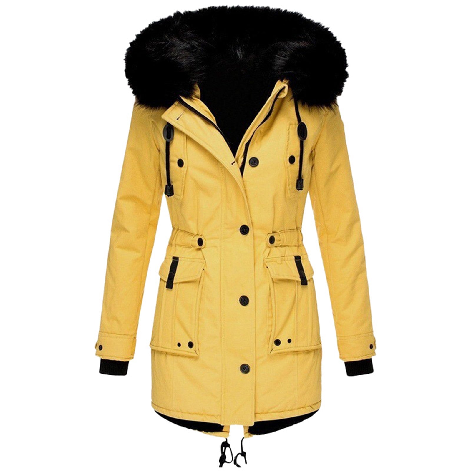 Gleame Coat - Hooded coat with drawstring waist for women