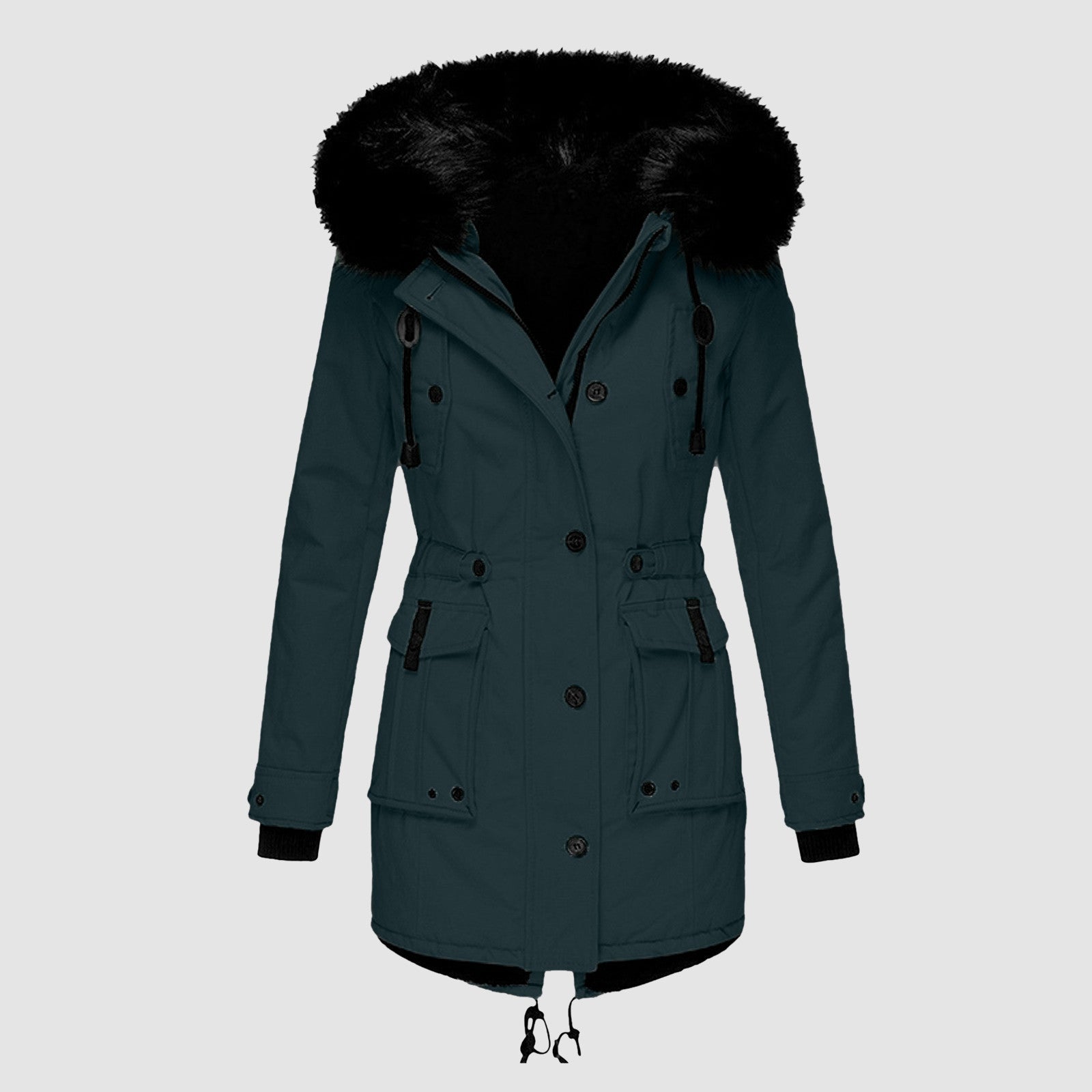 Gleame Coat - Hooded coat with drawstring waist for women