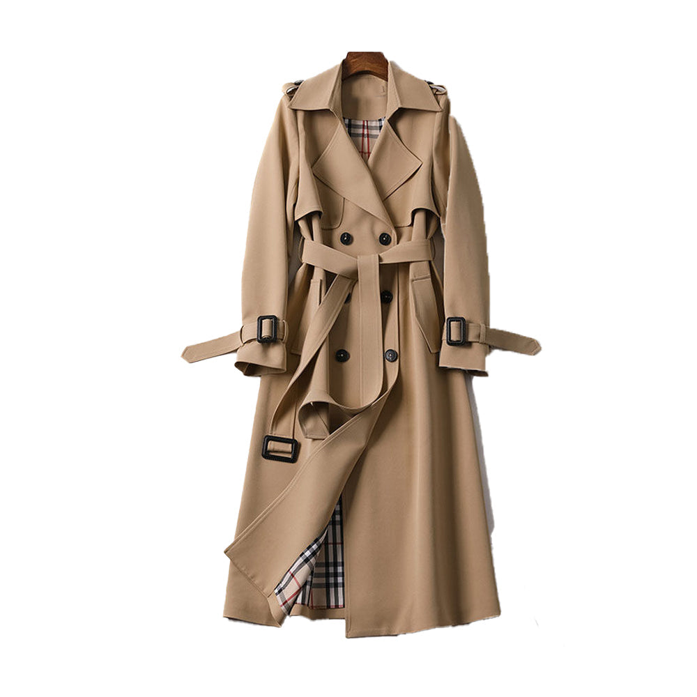 Gleame Trench Coat - Classic double-button trench coat for women