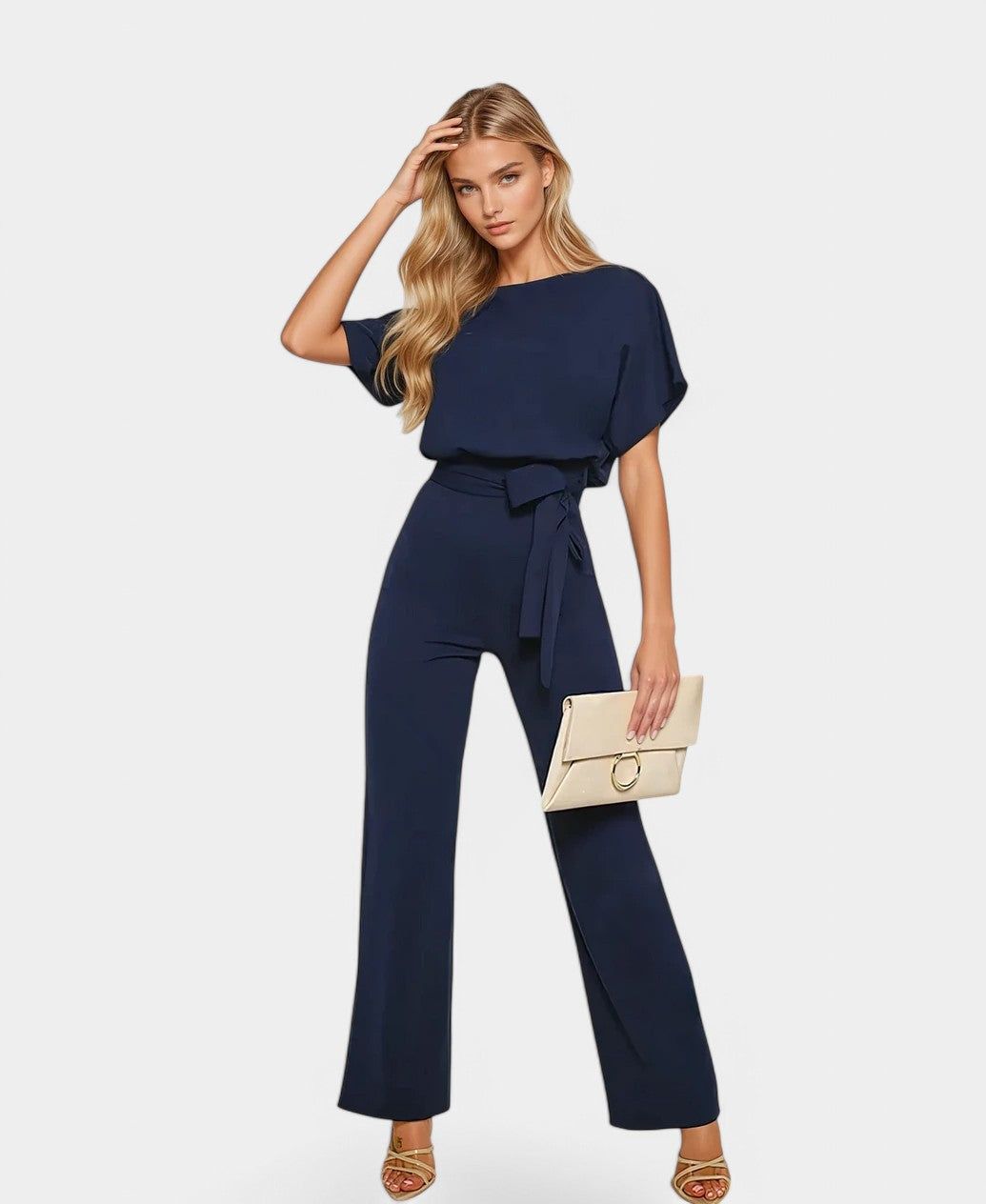 Gleame Jumpsuit - Stylish chic jumpsuit with lace-up waist