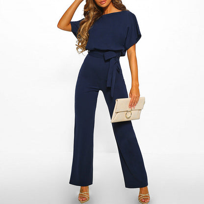Gleame Jumpsuit - Stylish chic jumpsuit with lace-up waist