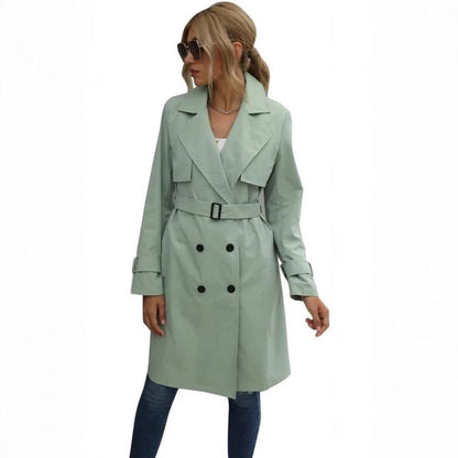 Gleame Coat - Long double-breasted coat with tailored fit for women