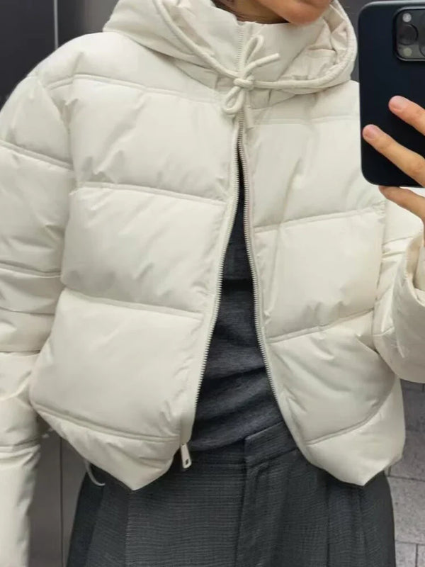 Gleame Jacket - Casual hooded puffer jacket with quilted insulation for women