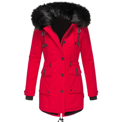Gleame Coat - Hooded coat with drawstring waist for women