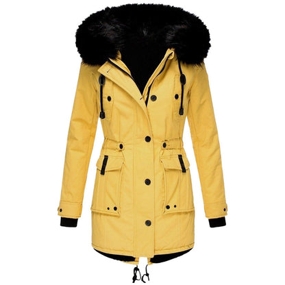 Gleame Coat - Hooded coat with drawstring waist for women