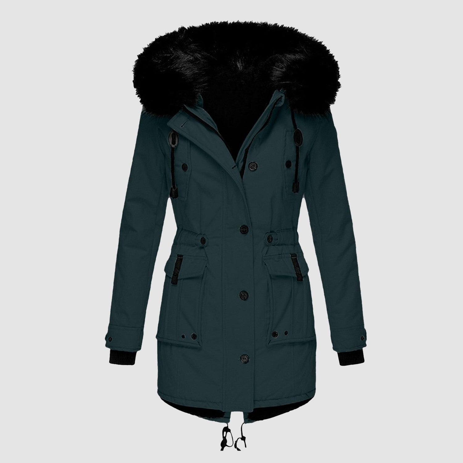 Gleame Coat - Hooded coat with drawstring waist for women