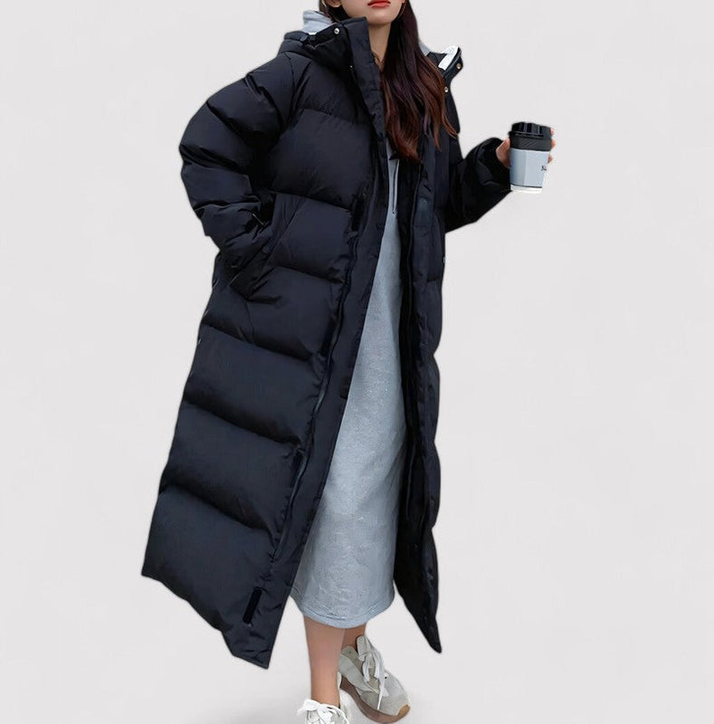 Gleame Parka - Long hooded waterproof puffer parka jacket for women