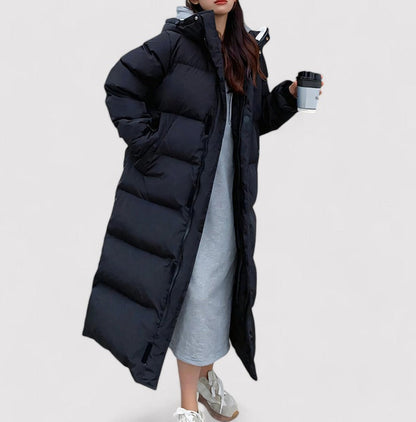 Gleame Parka - Long hooded waterproof puffer parka jacket for women