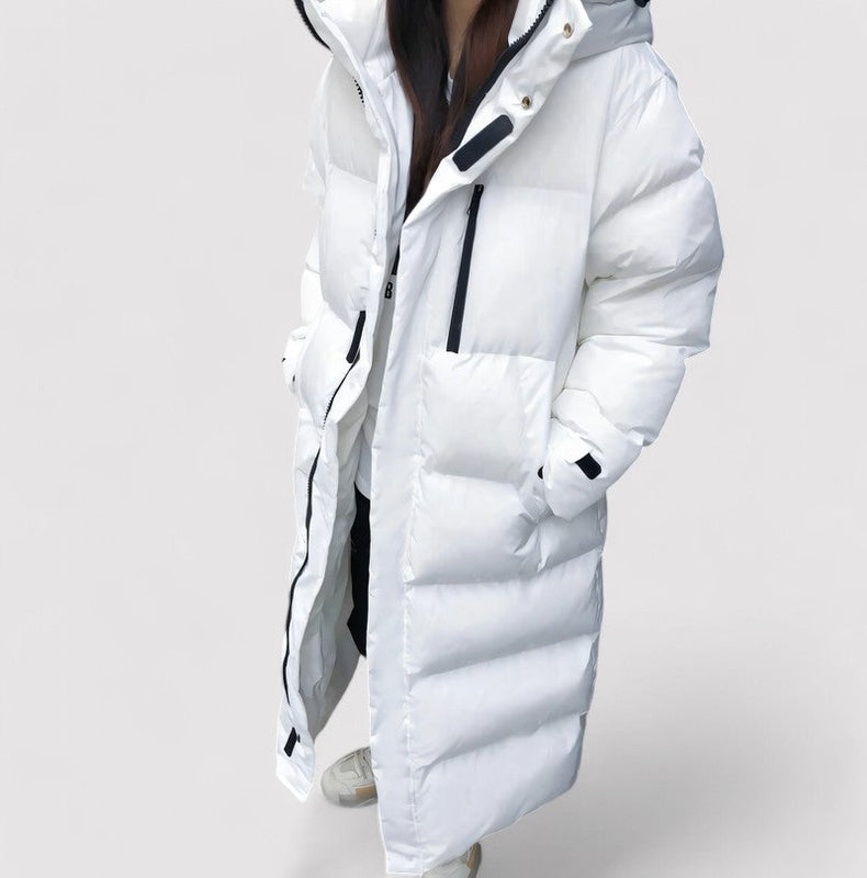 Gleame Parka - Long hooded waterproof puffer parka jacket for women