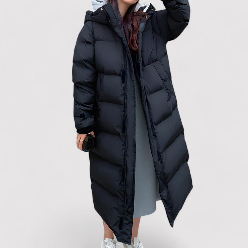 Gleame Parka - Long hooded waterproof puffer parka jacket for women