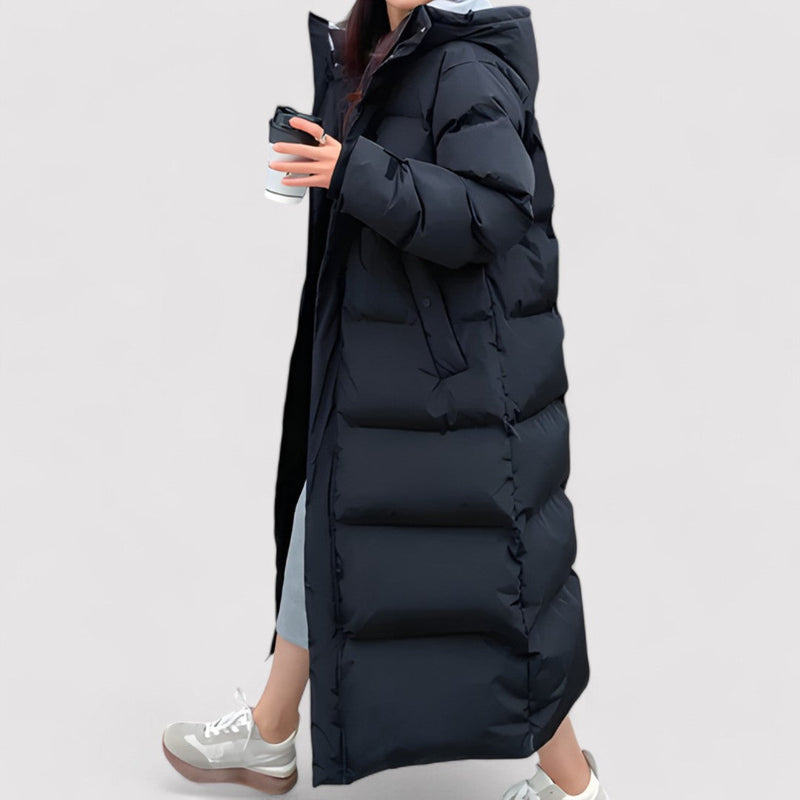 Gleame Parka - Long hooded waterproof puffer parka jacket for women
